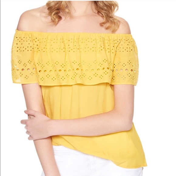 Sanctuary NWT Off The Shoulder Yellow Top - Picture 4 of 8
